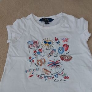 Polo by Ralph Lauren White Kids Shirt with Patriotic Print